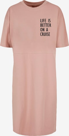 Merchcode Dress 'Life Is Better' in Pink: front