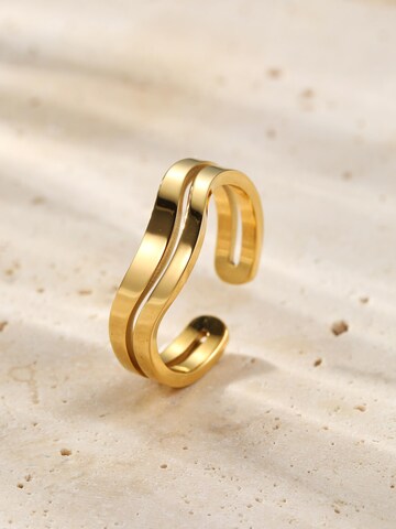 Anello 'Wave Open' di Hey Happiness in oro