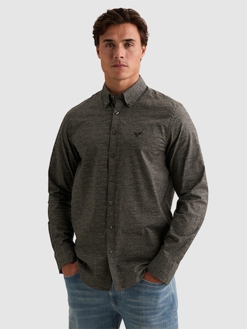 Coupe regular Chemise 'Poplin shirt with allover print' PME Legend en gris : devant