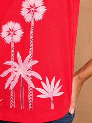 Haut love & roses en rouge