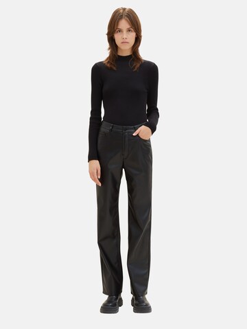 TOM TAILOR DENIM Regular Trousers 'Emma' in Black
