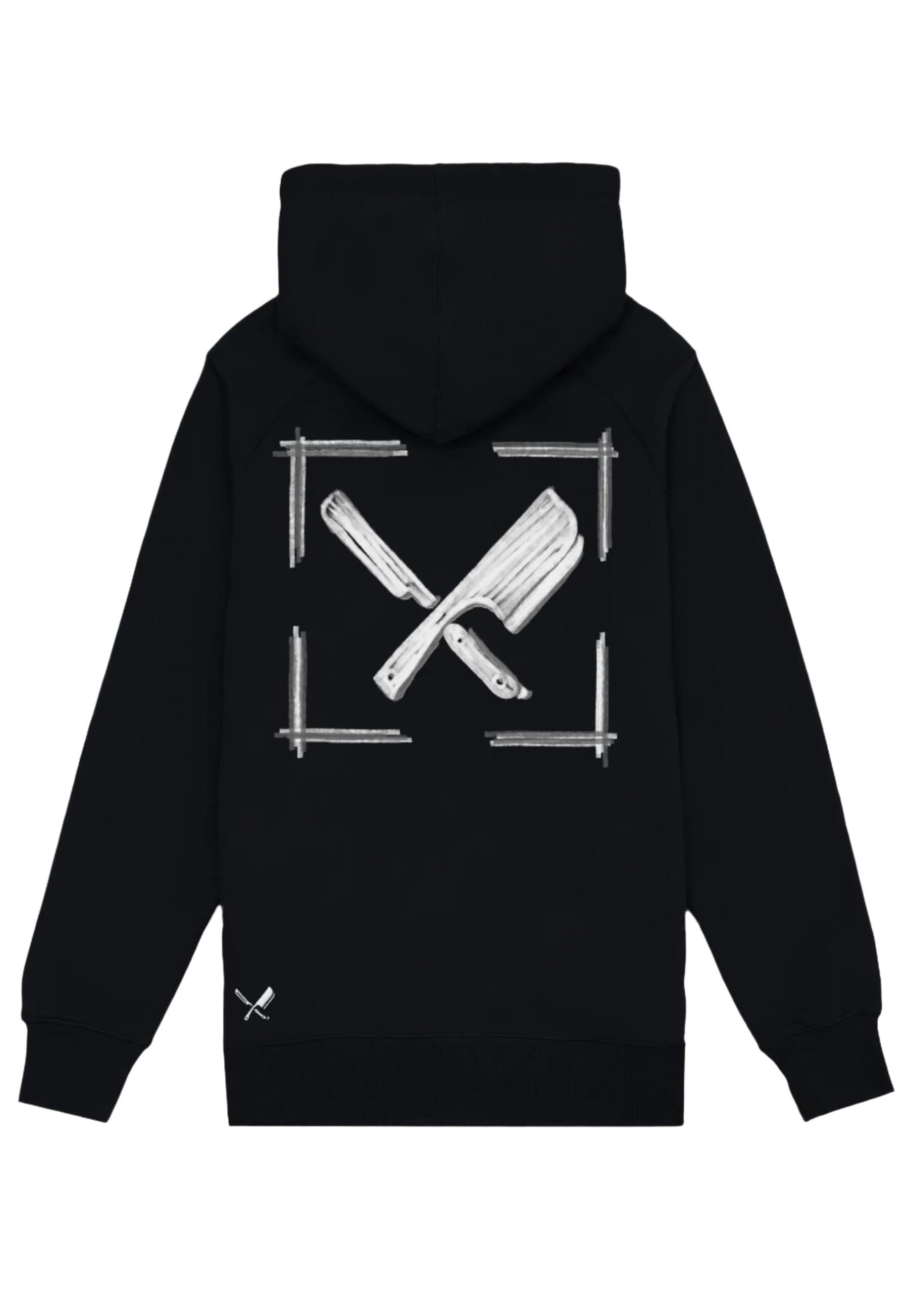 Distorted People Sweatshirt 'Chalk' in Zwart: voorkant