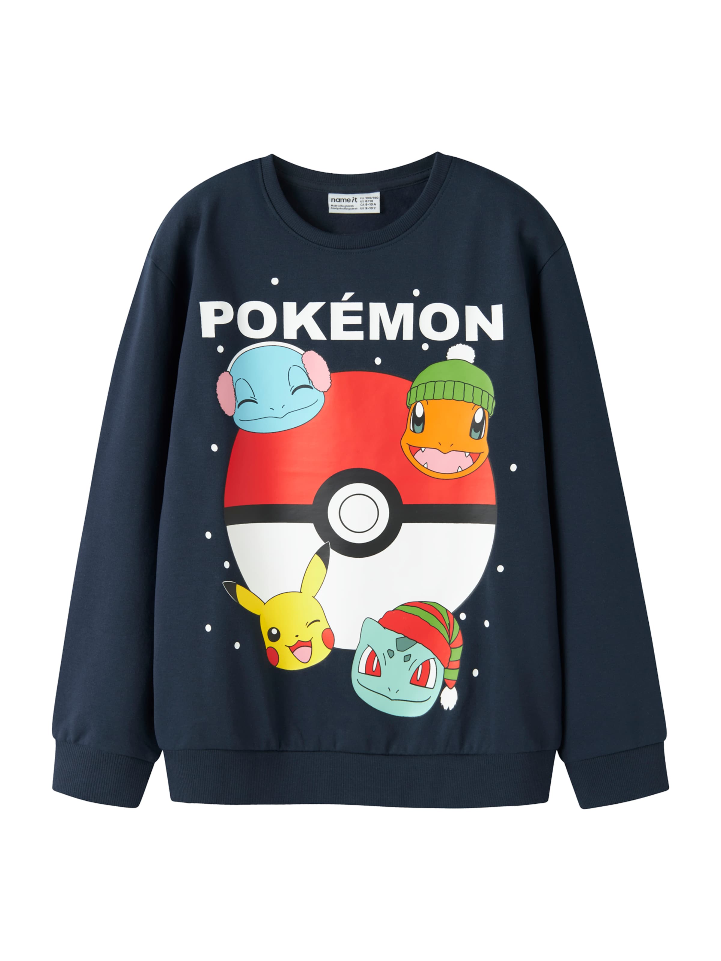 NAME IT Sweatshirt 'NKMSEVEN POKEMON' in Blue: front