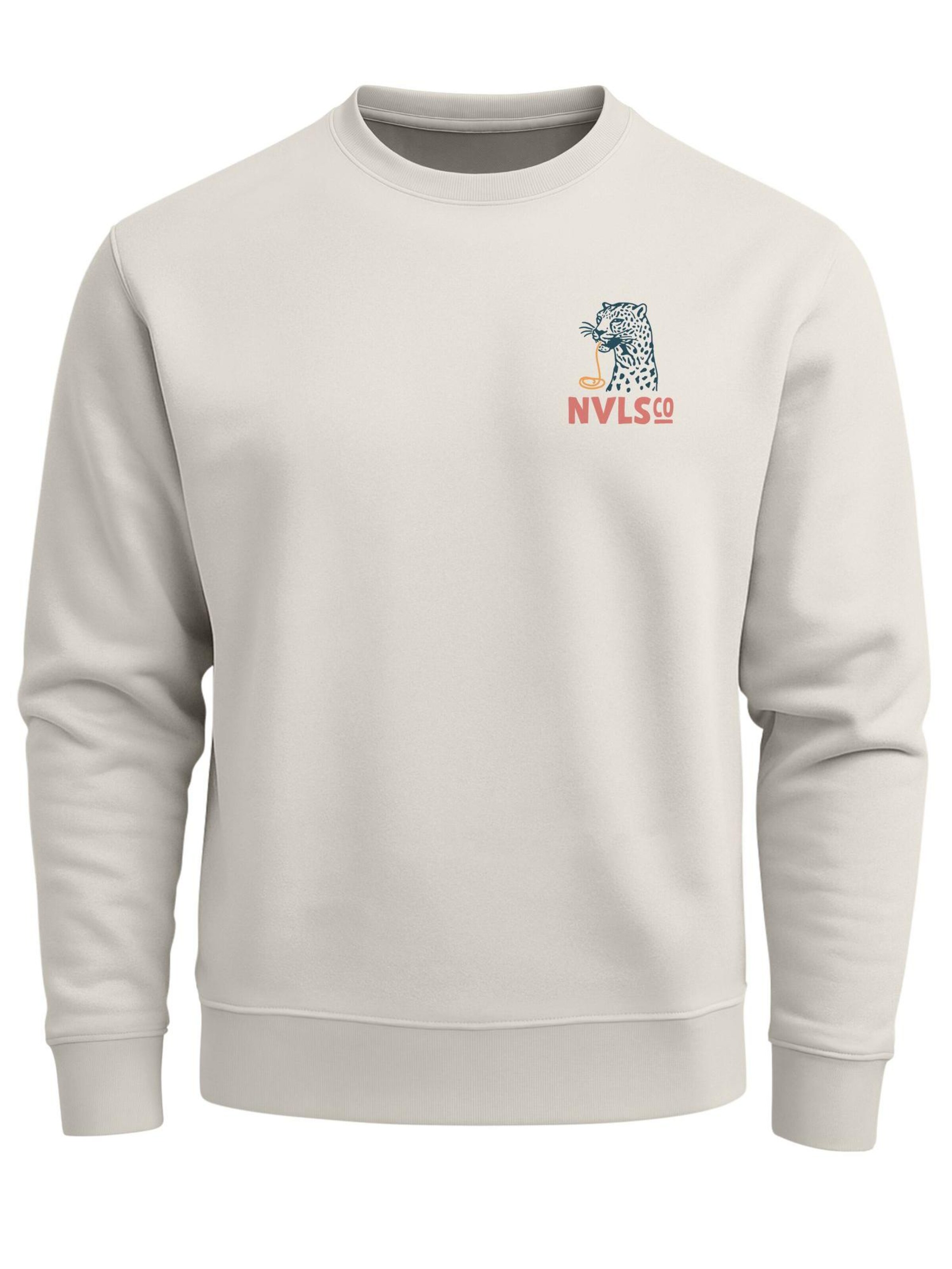 Neverless Sweatshirt 'Eat pasta' in Beige: front
