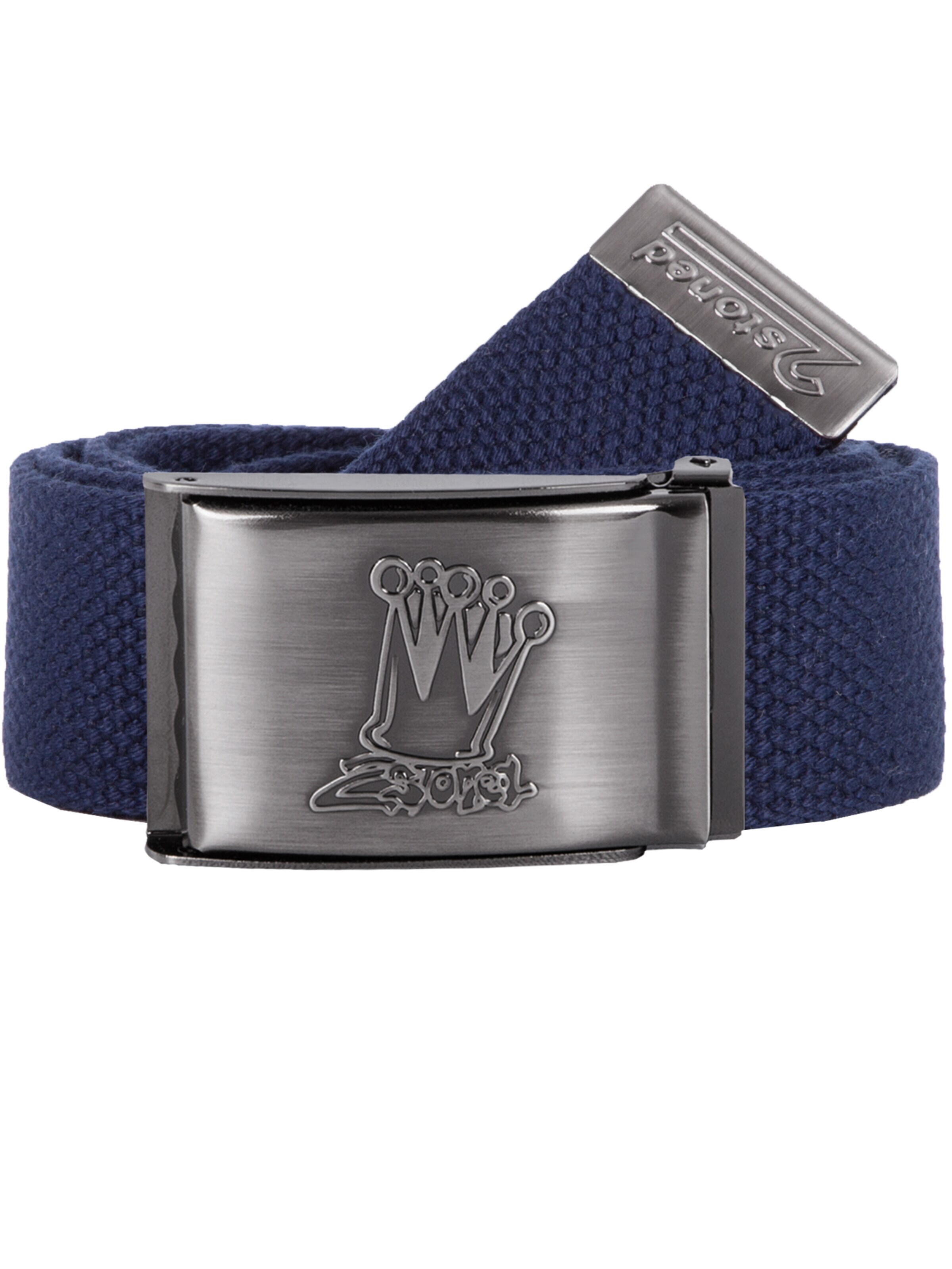 2Stoned Belt 'Classic Crown Matt' in Blue: front