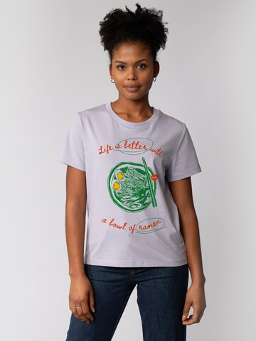 T-shirt 'Life Is Better With Ramen' Watapparel en violet : devant