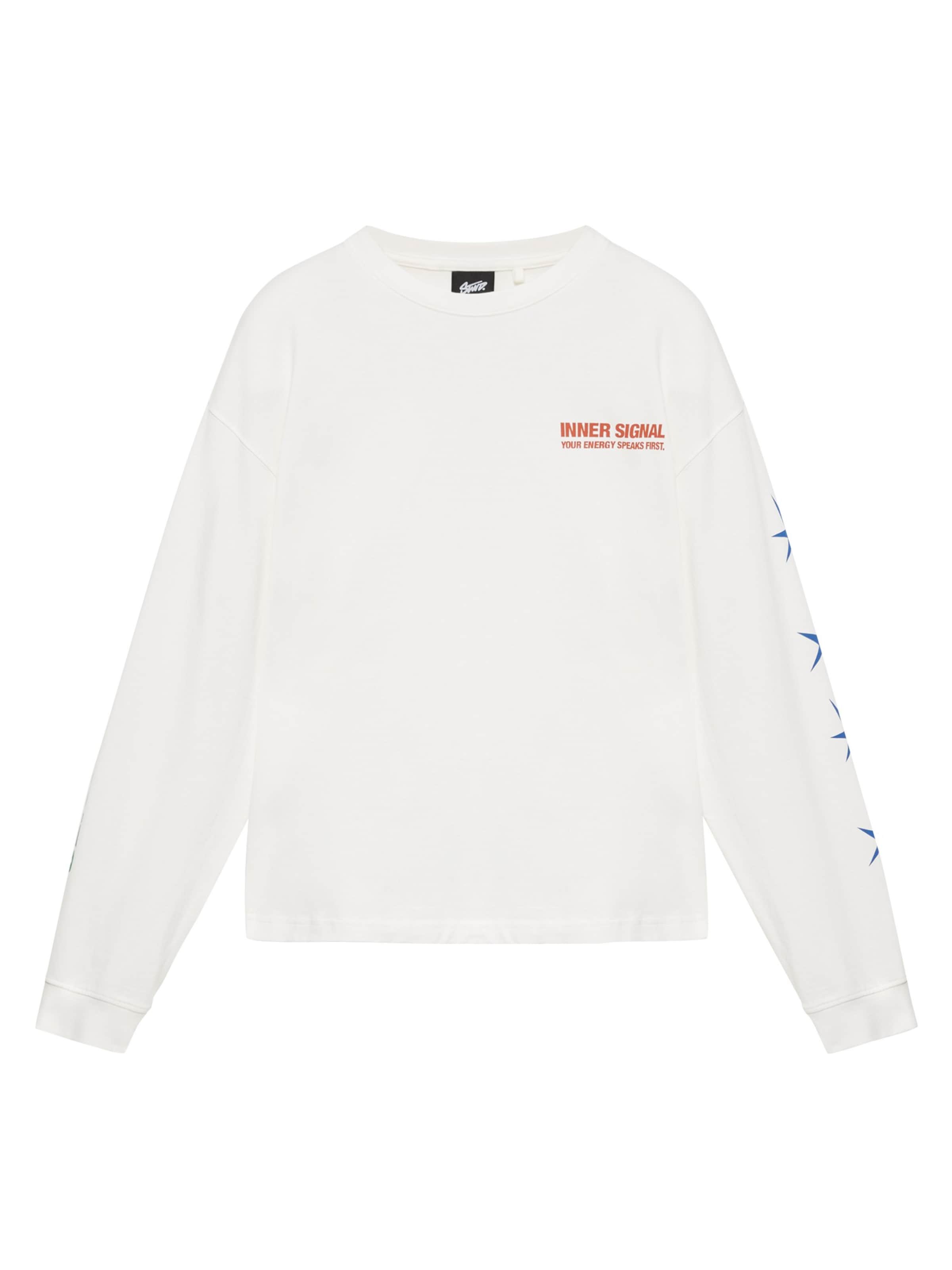 Pull&Bear Shirt 'STWD' in Weiß: Vorderseite