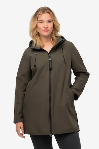 Ulla Popken Between-Seasons Parka in Green: front