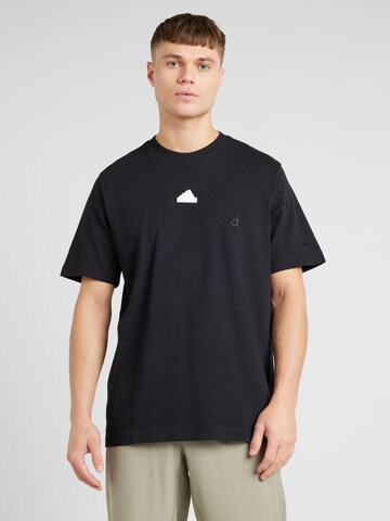 ADIDAS SPORTSWEAR - Camisa funcionais 'BL SJ T Q1' em preto: frente