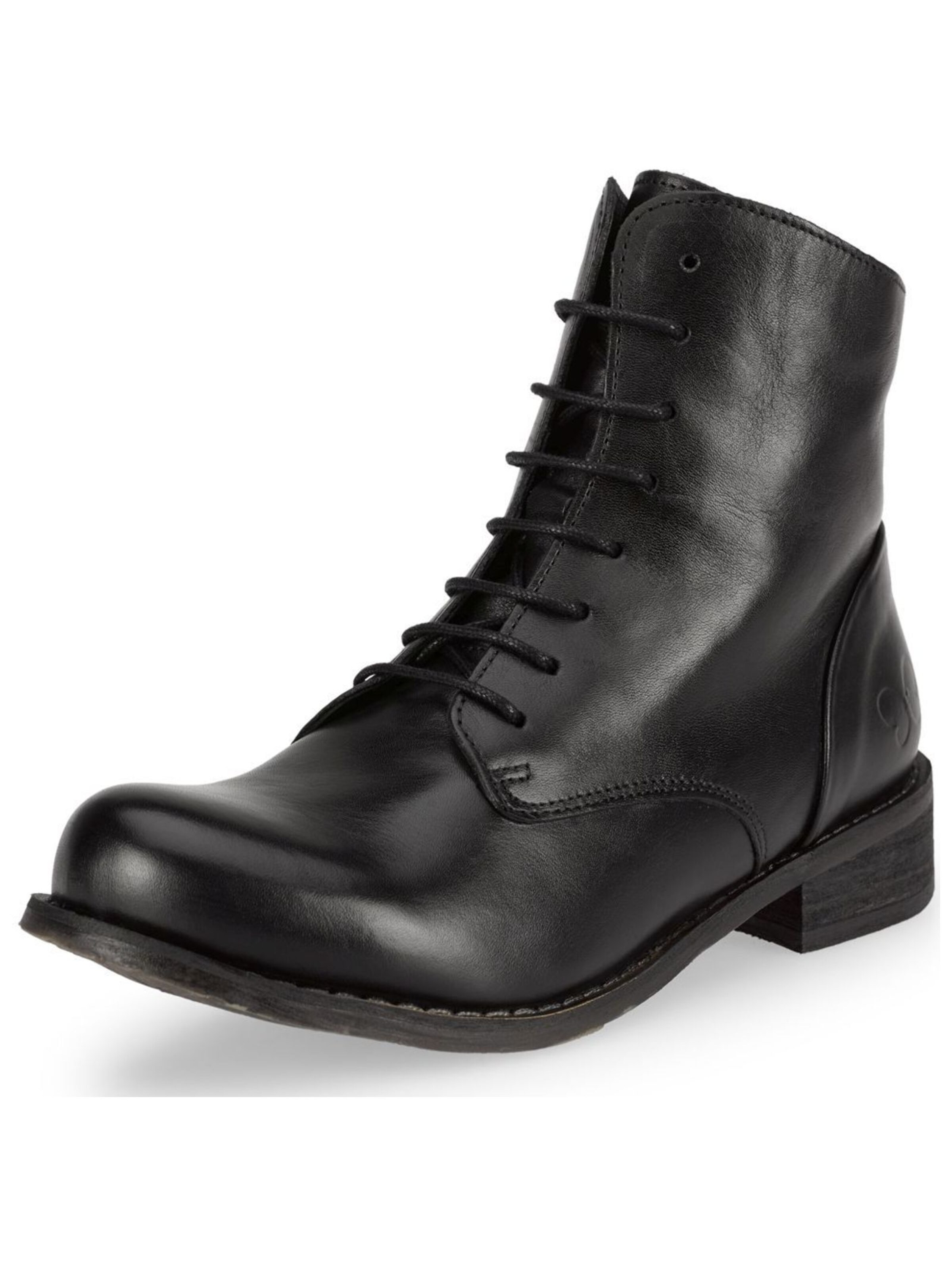 Felmini Wide Fit Lace-Up Ankle Boots in Black: front