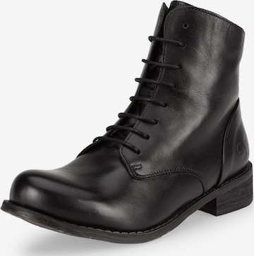 Felmini Wide Fit Lace-Up Ankle Boots in Black: front