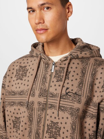 Karl Kani Zip-Up Hoodie in Brown