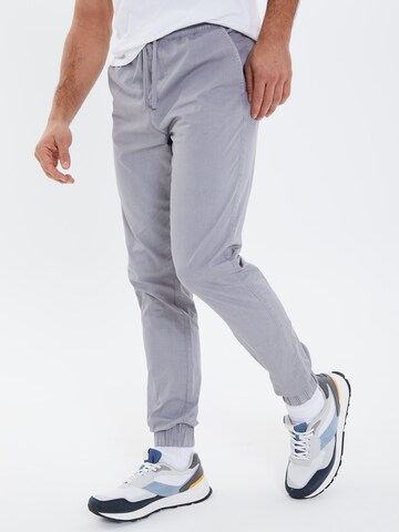 Threadbare Tapered Cargo Pants 'Presley' in Grey: front