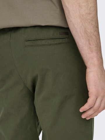 Only & Sons Zúžený Chino kalhoty 'ONSLinus' – zelená