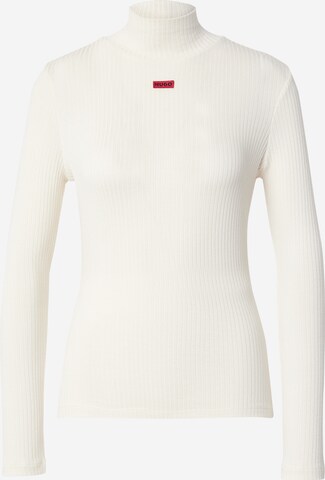 HUGO Sweter 'Dinelane' w kolorze biały: przód