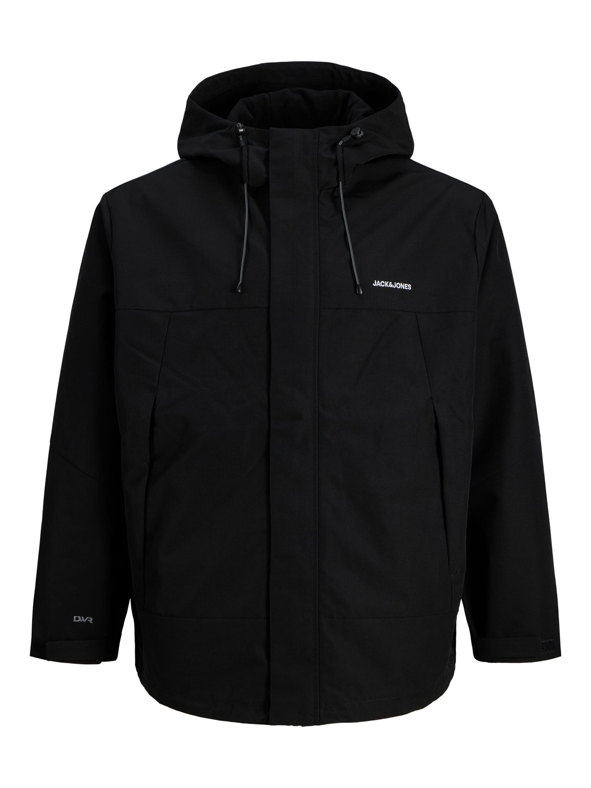 JACK & JONES Veste d’hiver en 4XL en noir / blanc, Vue avec produit