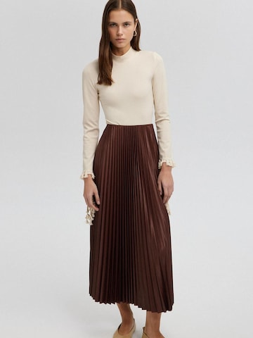Jupe 'Pleated Skirt' Touché Privé en marron