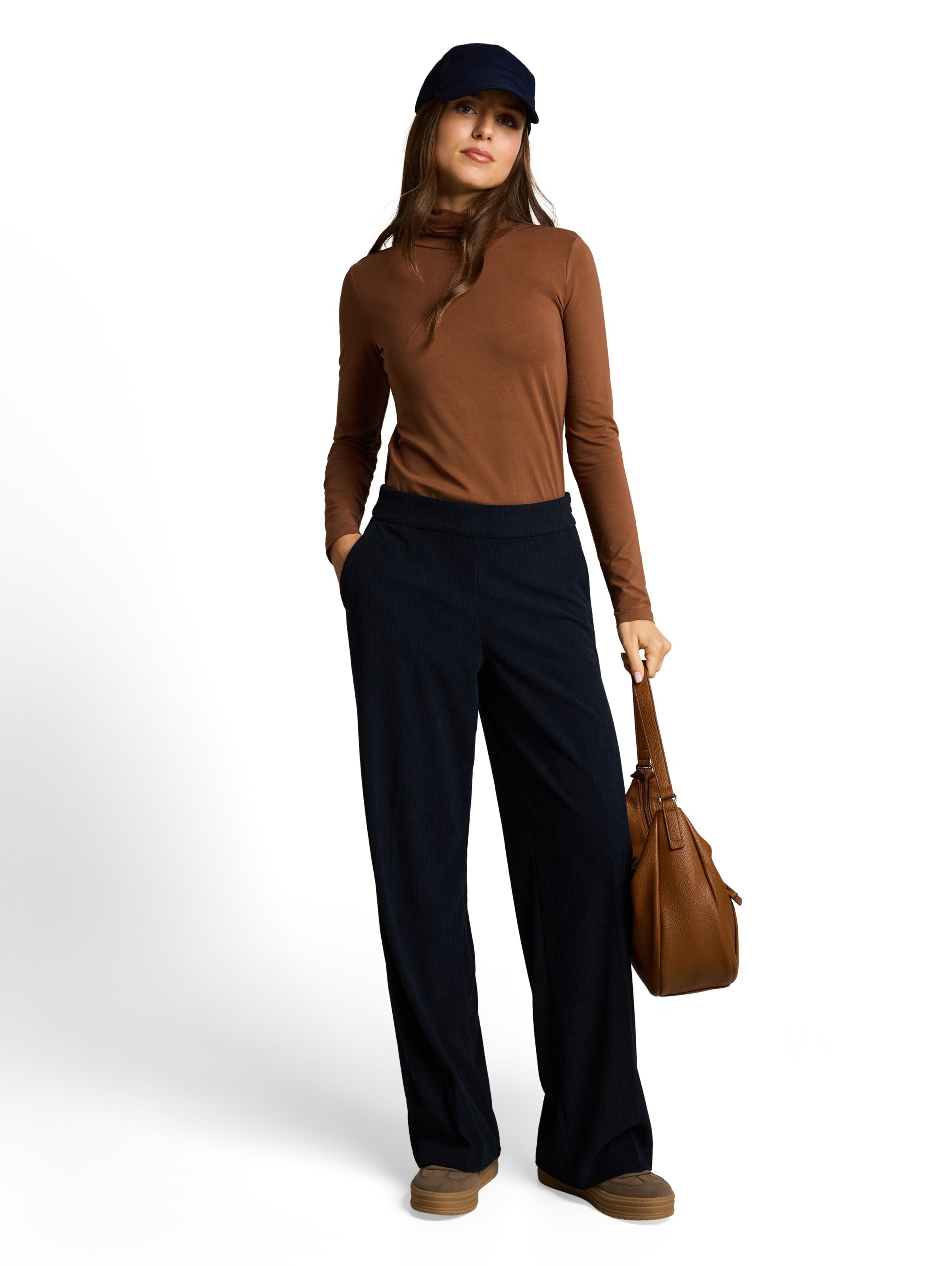 TOM TAILOR Wide leg Pantalon 'Lea' in Blauw