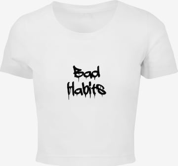 Merchcode T-Shirt 'Bad Habits' in Weiß: predná strana