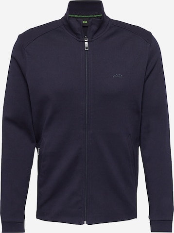 BOSS Green Zip-Up Hoodie 'Skaz' in Blue: front