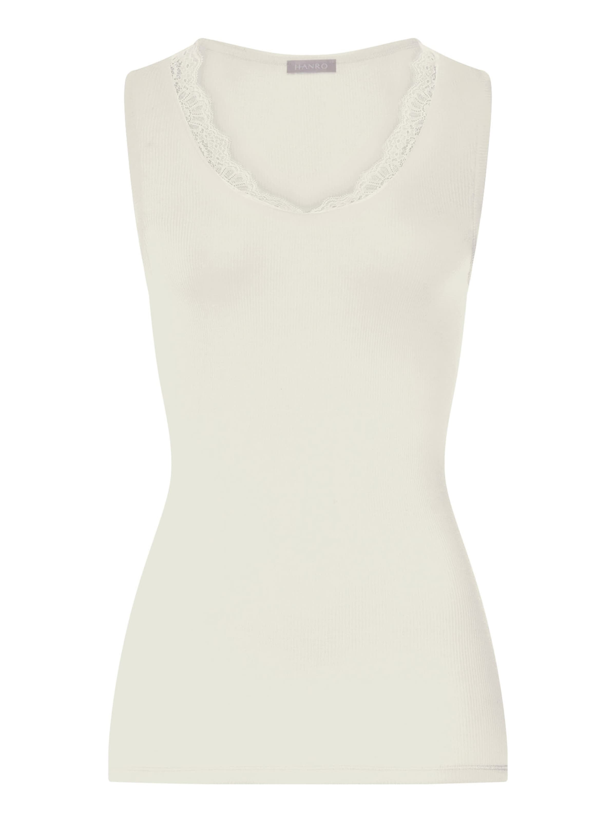 Hanro Top ' Woolen Lace ' in Wit: voorkant