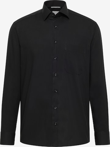 ETERNA Comfort fit Button Up Shirt in Black: front