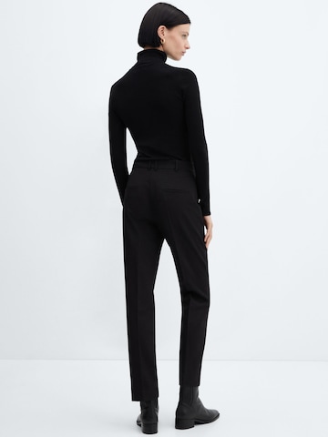 MANGO Slim fit Pleated Pants 'BOREAL' in Black