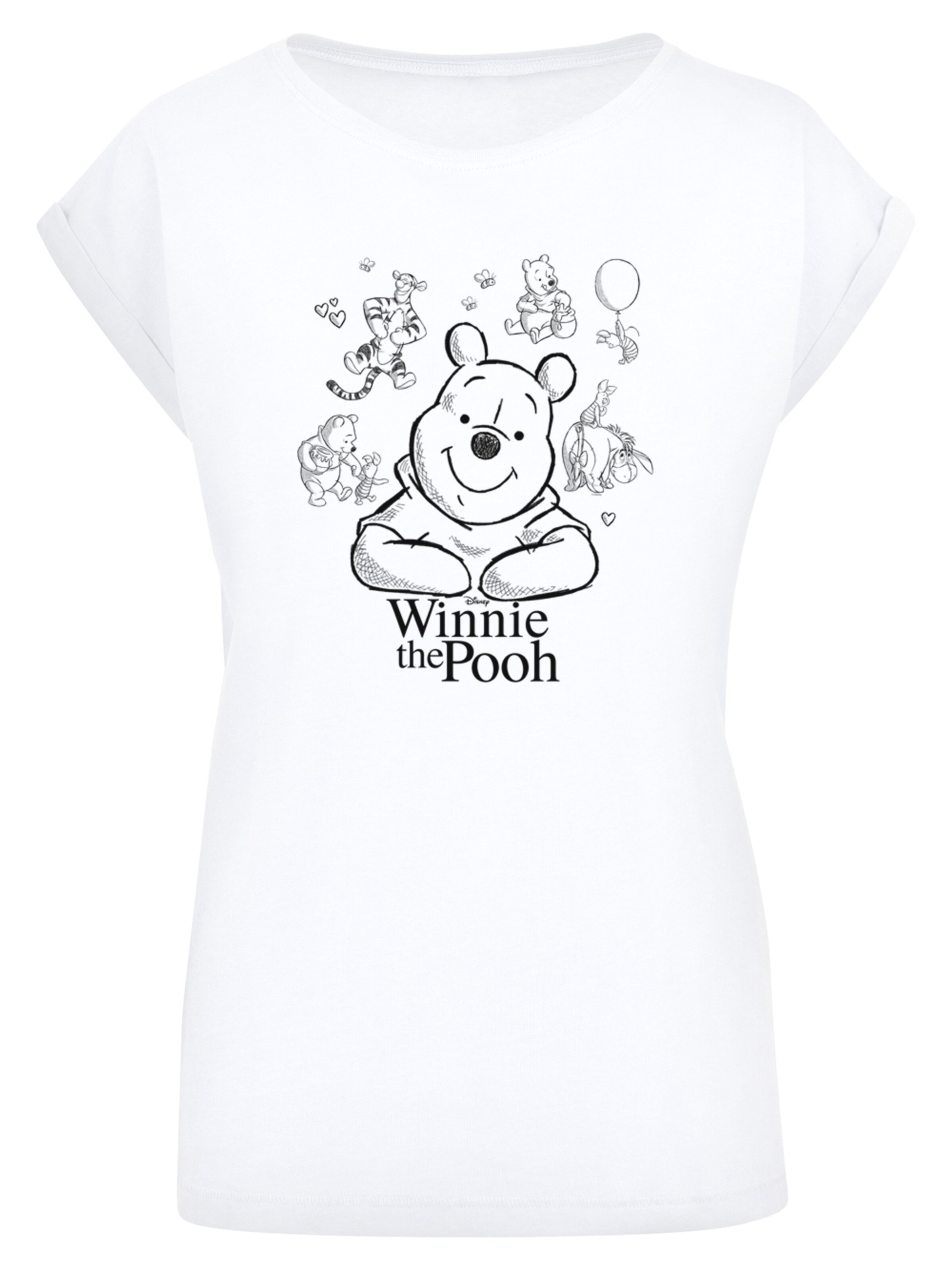 Maglietta 'Disney Winnie The Pooh' di F4NT4STIC in bianco: frontale