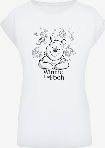 F4NT4STIC Shirt 'Disney Winnie The Pooh' in Wit: voorkant