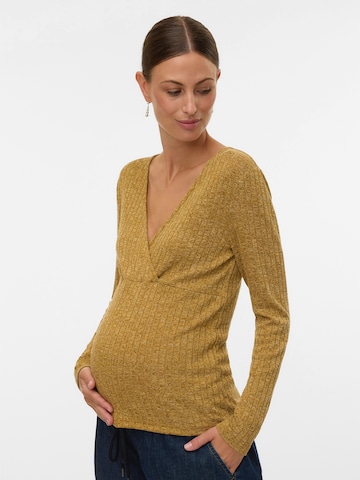 T-shirt 'MLZENIA TESS' MAMALICIOUS en marron : devant