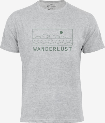 Cotton Prime T-Shirt 'Wanderlust' in Grau: Vorderseite