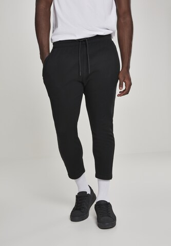 Urban Classics Slimfit Kalhoty – černá: přední strana