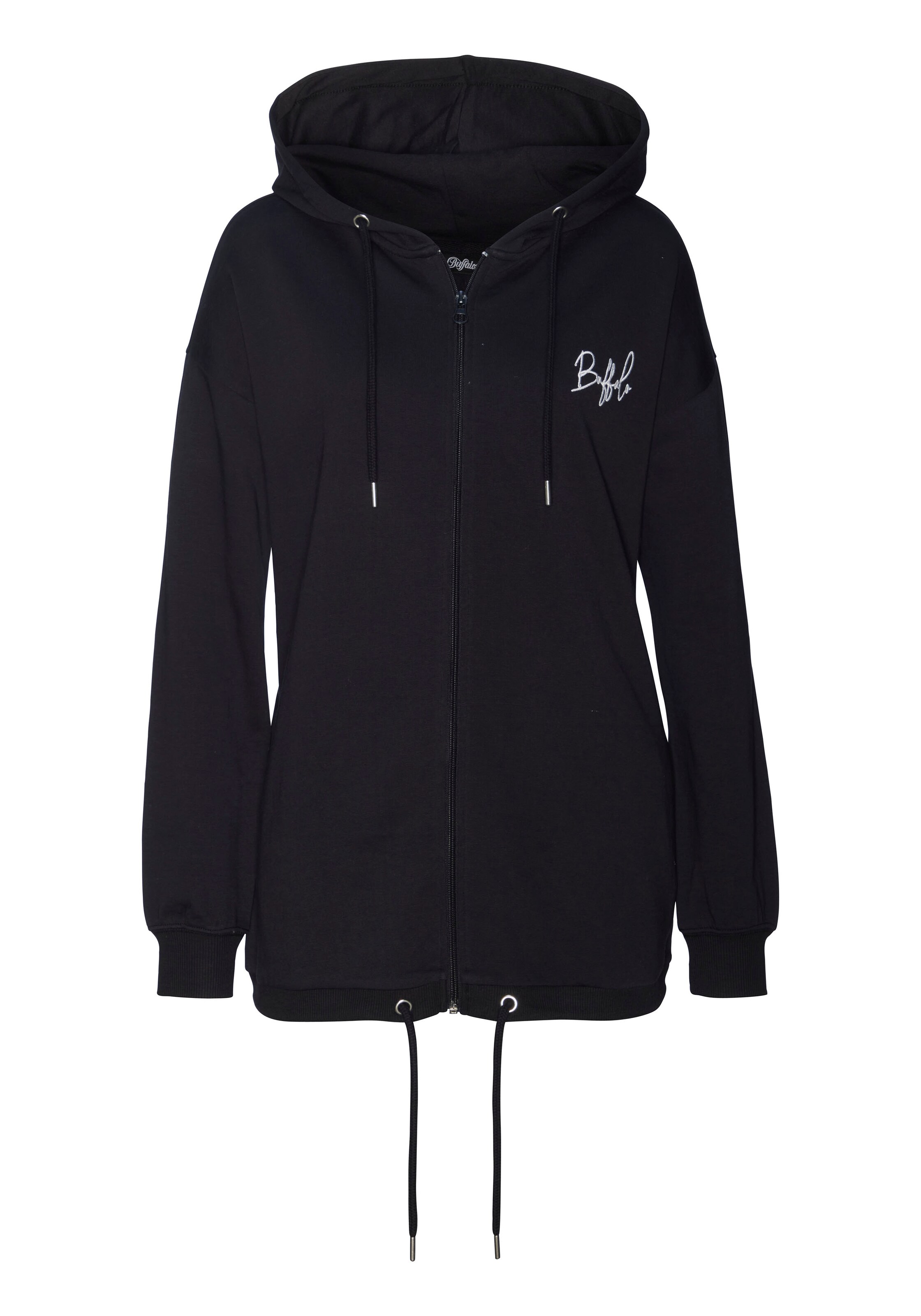 BUFFALO Zip-Up Hoodie in Black: front