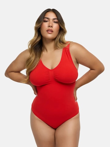 cfab (formerly creamy fabrics) - Body moldeador 'Tank Bodysuit Sculpting Shapewear mit String' en rojo