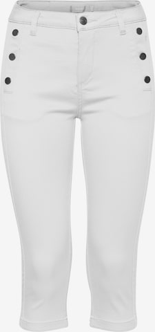 Fransa Slim fit Pants in White: front