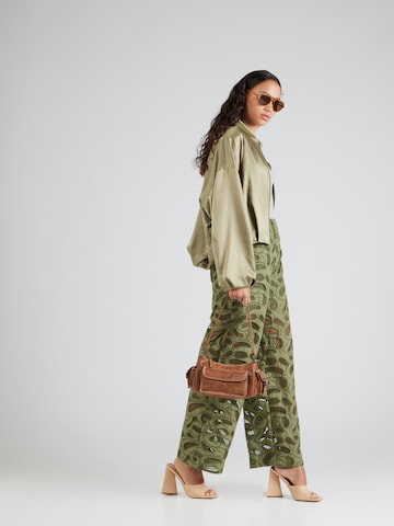 SELECTED Loose fit Pants 'SLFALLIA' in Green