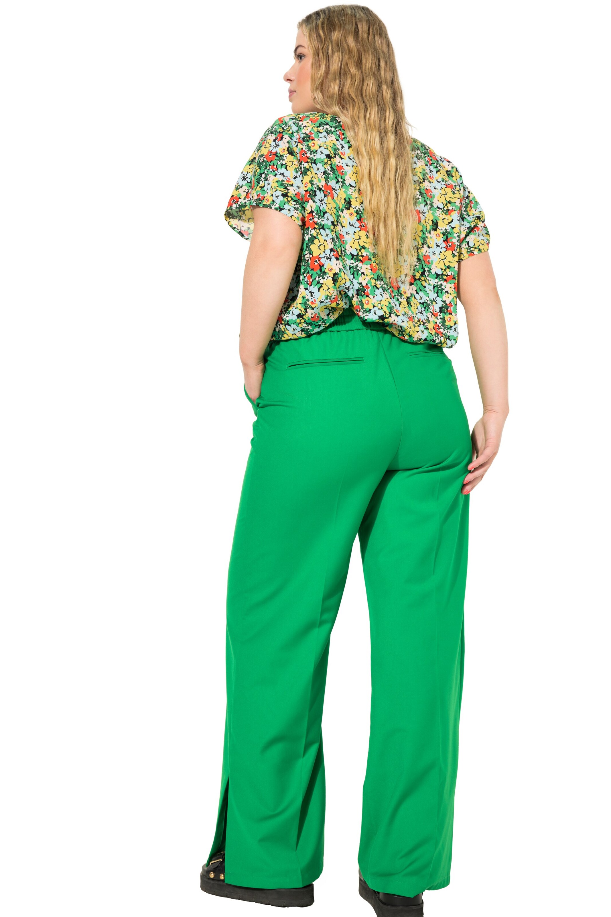 Studio Untold Wide Leg Bügelfaltenhose in Grün