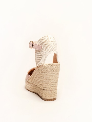 Alhamas - Sandalias con hebilla 'Alpargata Cuña 10 cm' en rosa