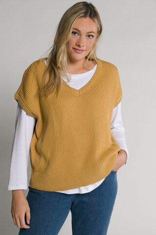 Pull-over Ulla Popken en beige : devant