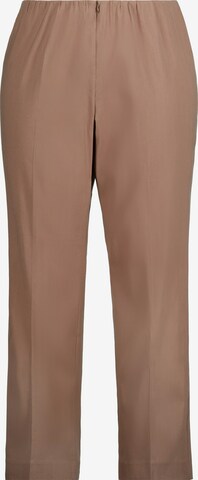 Ulla Popken Regular Bundfaltenhose '809002' in Beige: predná strana