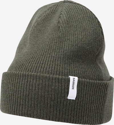 Samsøe Samsøe כובעי צמר בירוק כהה / שחור / לבן, סקירת המוצר