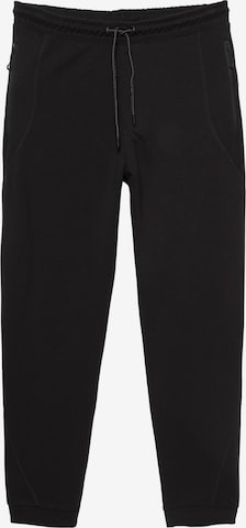 Pull&BearTapered Hlače - crna boja: prednji dio