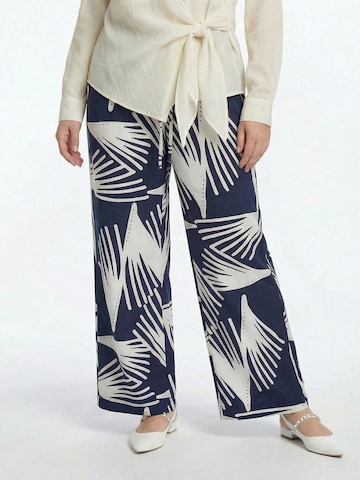 Guido Maria Kretschmer Curvy Широкий Штаны 'Lani' в Синий: спереди