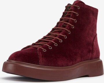 CAMPER Lace-Up Ankle Boots 'Poligono' in Red: front