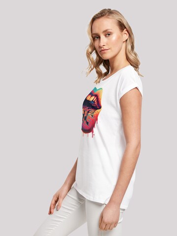 T-shirt 'Drooling Lips' F4NT4STIC en blanc