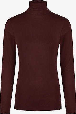 Cotton Candy Rollkragen-Langarmshirt, Schnitt figurbetont in Rot: Vorderseite