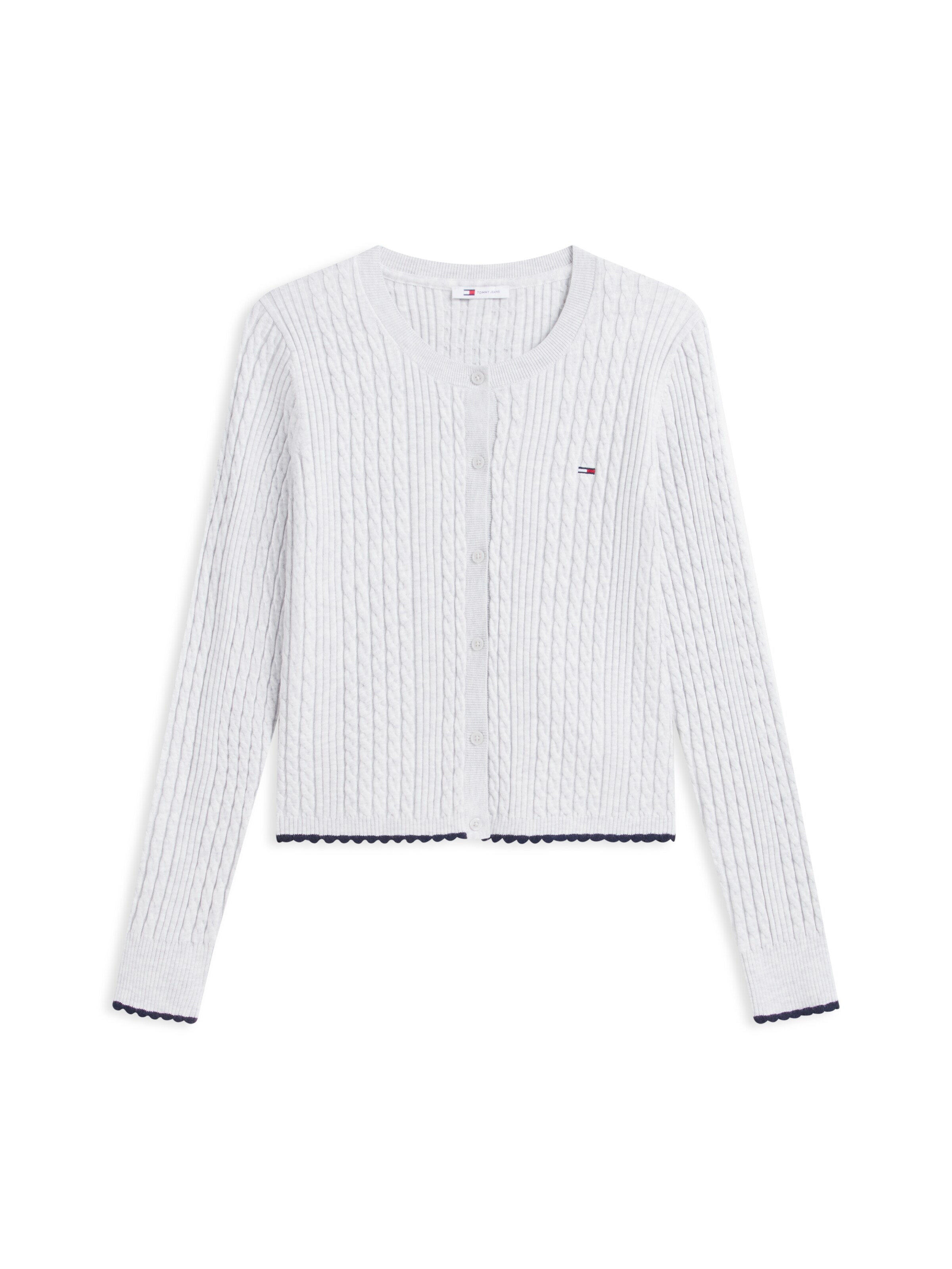 Tommy Jeans Strickjacke in XXS in hellgrau, Produktansicht