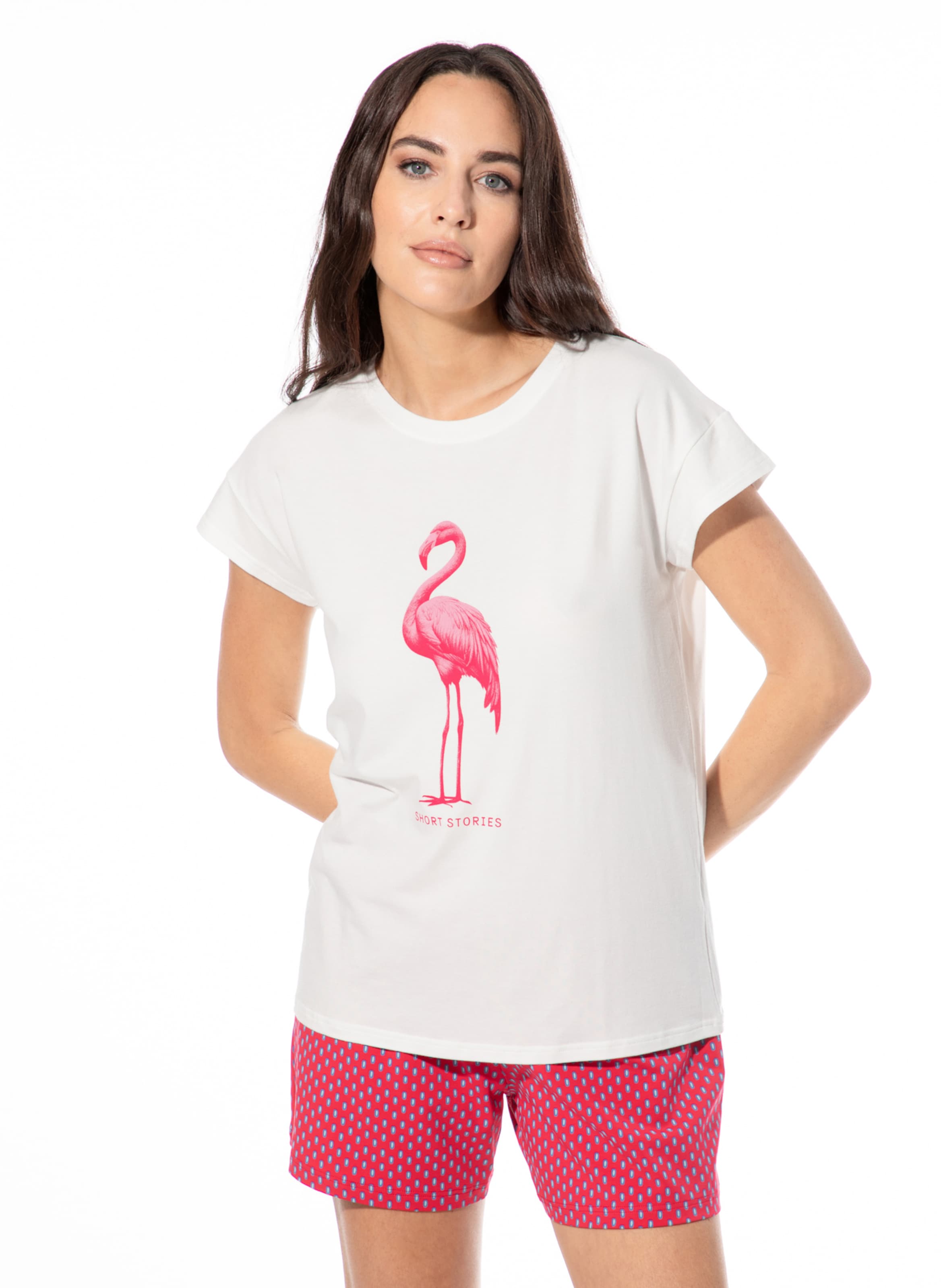 Sanetta Pajama Shirt in White: front
