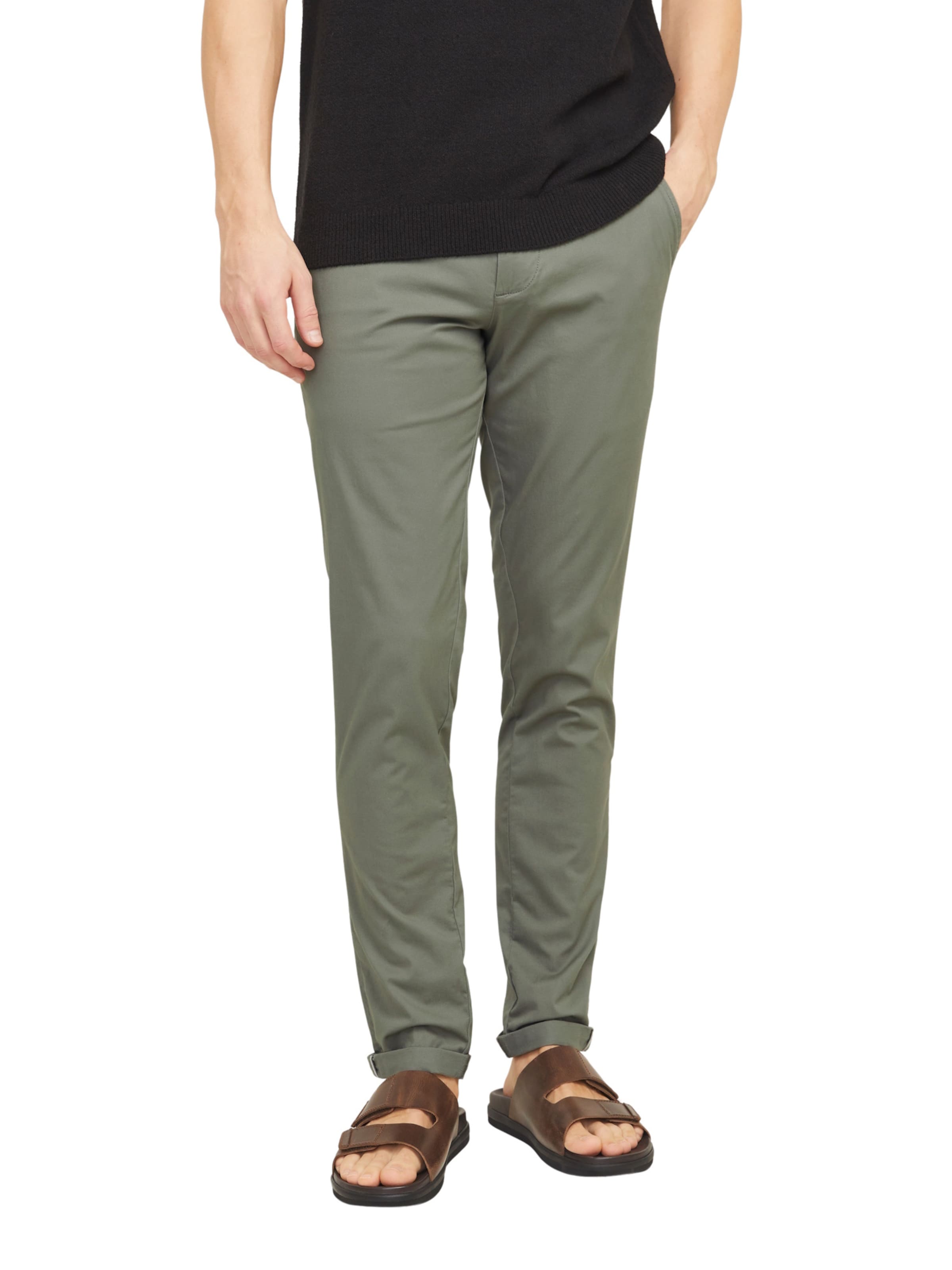 JACK & JONES Slimfit Chino kalhoty 'MARCO SUNNY' – šedá