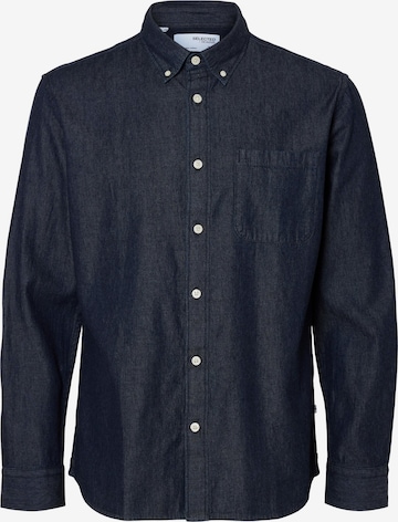 SELECTED HOMME Regular fit Button Up Shirt 'REGRICK' in Blue: front